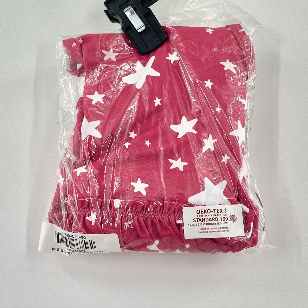 NEW HANNA ANDERSSON 1pc Skirted SwimSuit Girls Size 3 90 Moon & Back Hot Pink